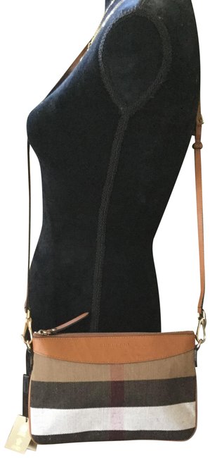 Burberry Check House Peyton Brown Jute Clutch