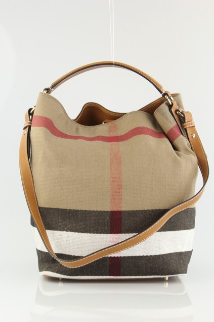 Burberry Check Medium Ashby BrownMulti Canvas Hobo Bag