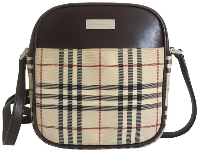 Burberry Check Multi Color Canvas and Leather Cross Body Bag