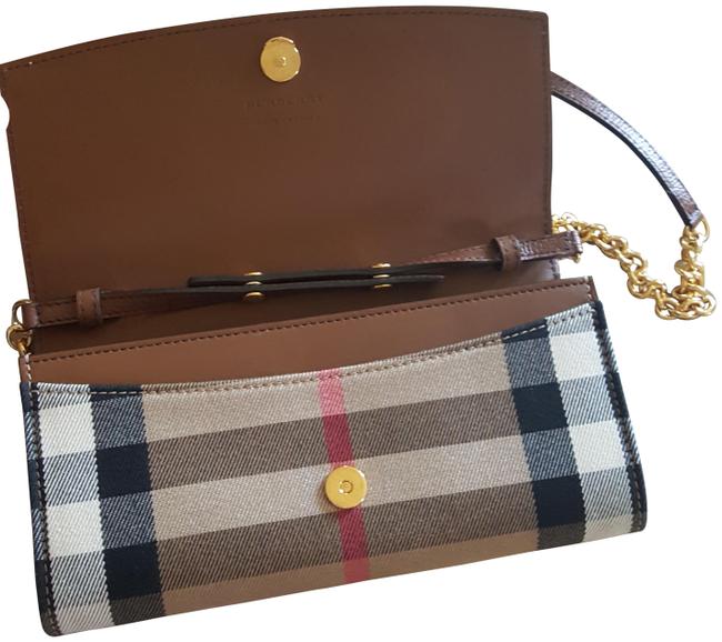 Burberry Checkered Brown Leather Cross Body Bag