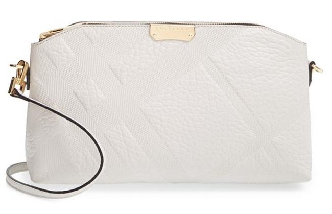 Burberry Chichester Beige Check Grain Leather Crossbody Clutch Bag 995