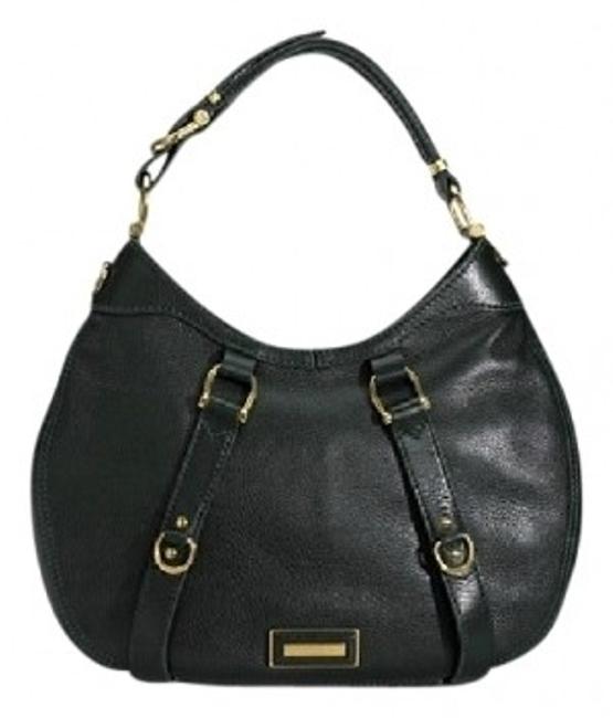 Burberry Claire Dark Chocolate Leather Metal Hobo Bag