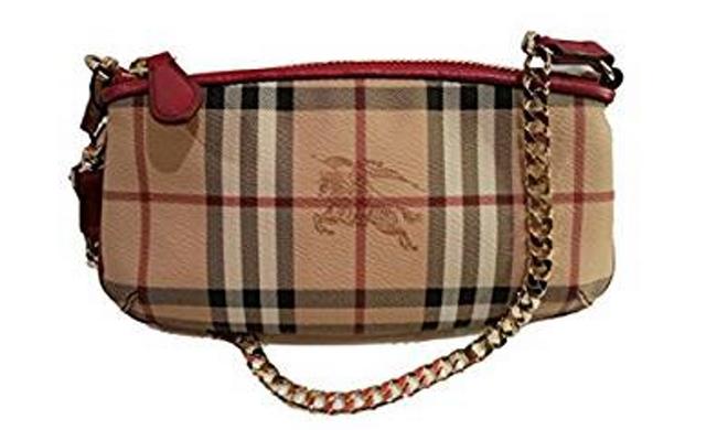 Burberry Mini Bag Clara Haymarket Nova Check Wristlet Canvas Clutch