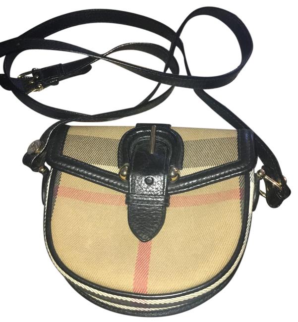 Burberry Classic Check Small Multicolor CanvasLeather Cross Body Bag
