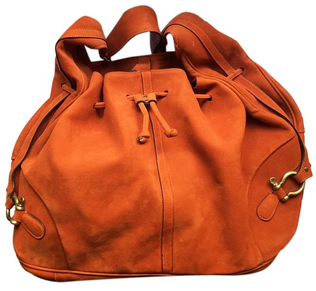 Burberry Classic Orange Suede Hobo Bag