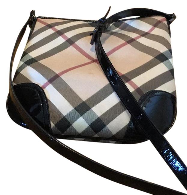 Burberry Classic Plaid LeatherPlasticCotton Lining Cross Body Bag