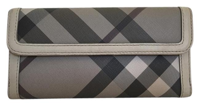Burberry Continental Wallet Smoke Canvas Clutch