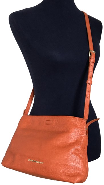 Burberry Coral Pebbled Leather Cross Body Bag