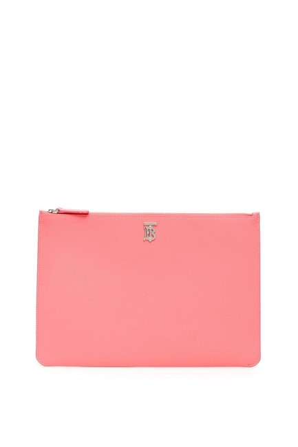 Burberry Cr New Monogram Pink Leather Clutch