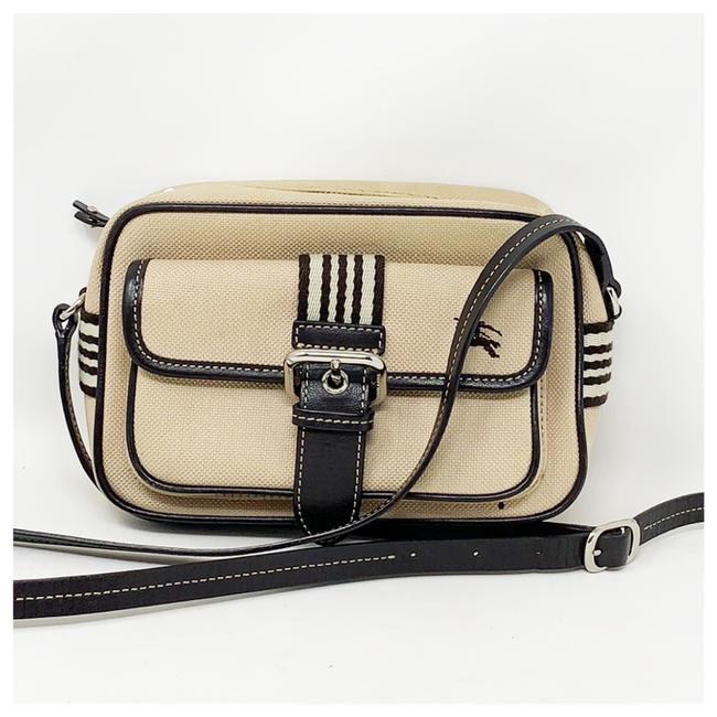 Burberry Cream Brown Canvas Cross Body Bag
