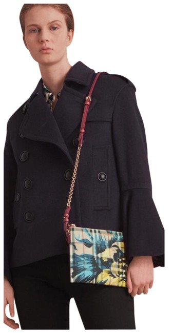 Burberry Check Pattern Rose Leather Cross Body Bag