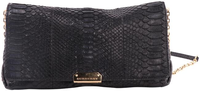 Burberry Crossbody Over ClutchCrossbody Black Python Skin Leather Clutch