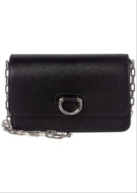 Burberry D Ring Leather with Chain Black Cross Body Bag