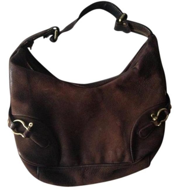 Burberry Dark Brown Suede Hobo Bag