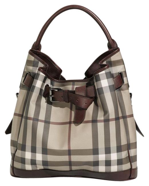 Burberry Darkbrow Beige Leather Hobo Bag