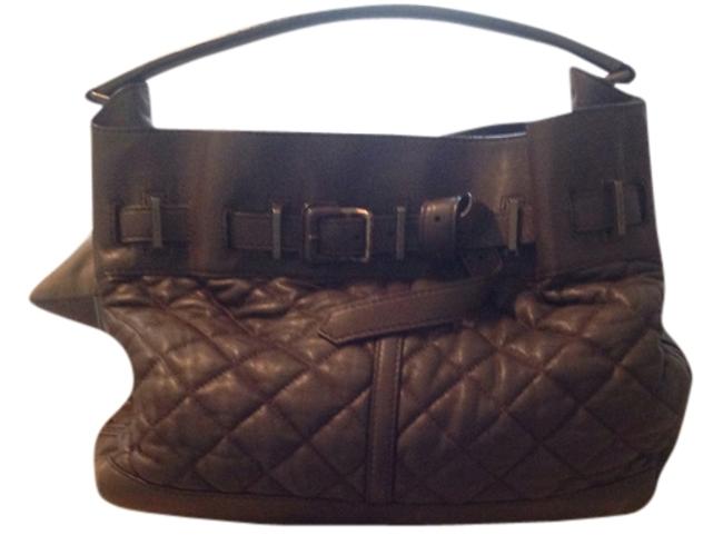 Burberry DarkBrow Green Leather Hobo Bag