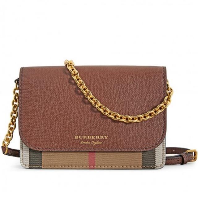 Burberry Wallet on Chain Derby Hampshire Check Canvas Cross Body Bag