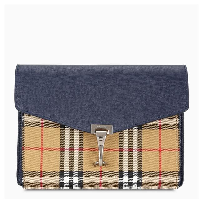 Burberry Df New Small Vintage Blue Check Leather Cross Body Bag