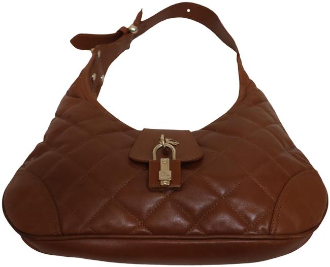 Burberry Diamond Quilted Caramel Lambskin Leather Hobo Bag