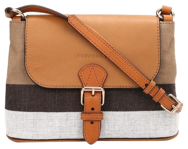 Burberry Euc Check Gowan BrownMultiple Leather Canvas Cross Body Bag