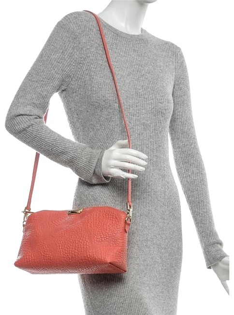Burberry Euc Coral Pink Rose Leather Cross Body Bag