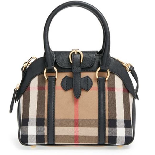 Burberry Euc House Check Black LeatherCanvas Cross Body Bag