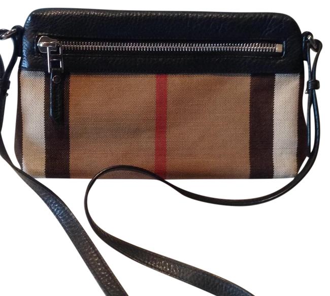 Burberry Farley House Check Black Canvas leather Cross Body Bag