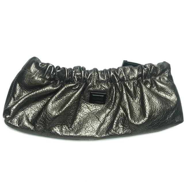 Burberry Farrar Pewter Silver Leather Clutch