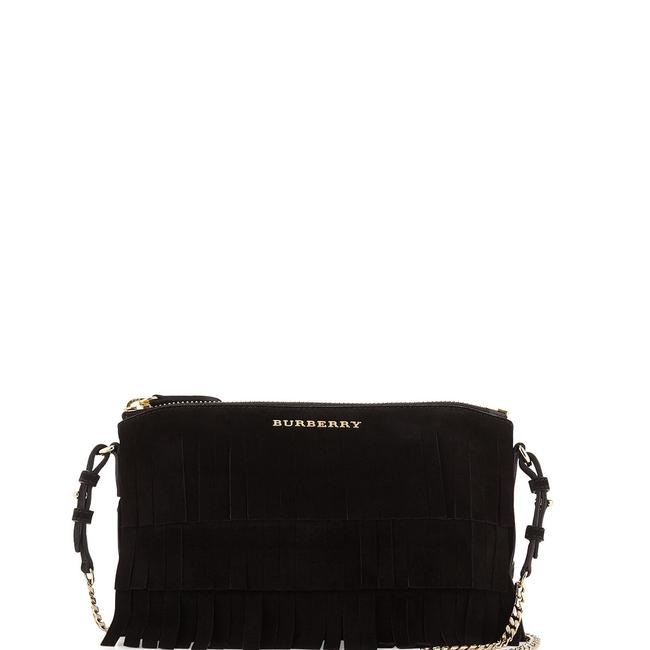 Burberry Fringed Suede Black Cross Body Bag