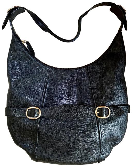 Burberry Gently Used Pebbled Leather Black Hobo Bag