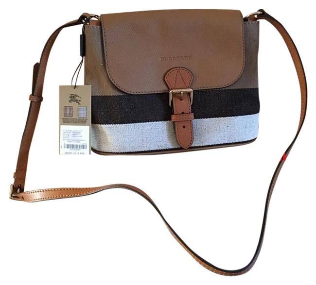 Burberry Gowan Tan LeatherFabric Cross Body Bag