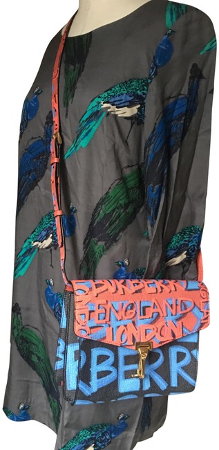 Burberry Graffiti Small Macken Print In Black Blue Red Leather Cross Body Bag