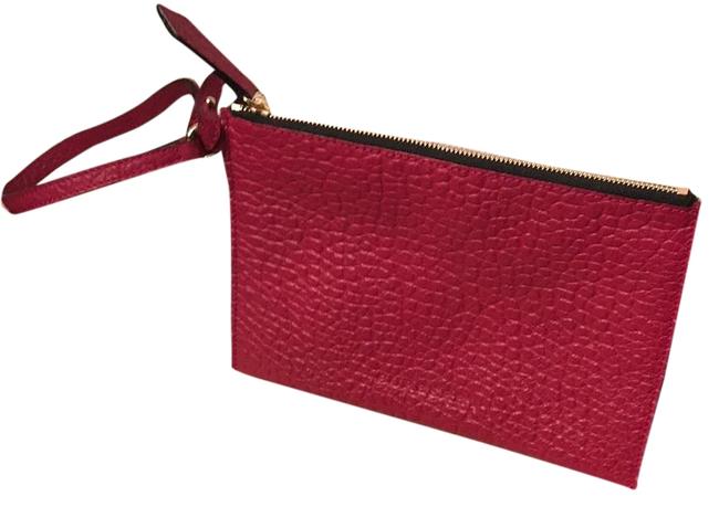 Burberry Grained Red Leather Clutch
