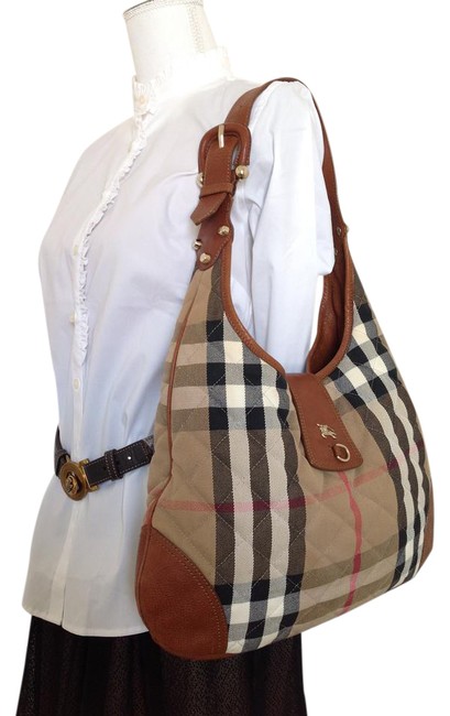 Burberry Great Condition Quilted House Check Brooke Hobo Bag