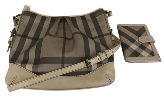 Burberry Grey CanvasLeather Cross Body Bag