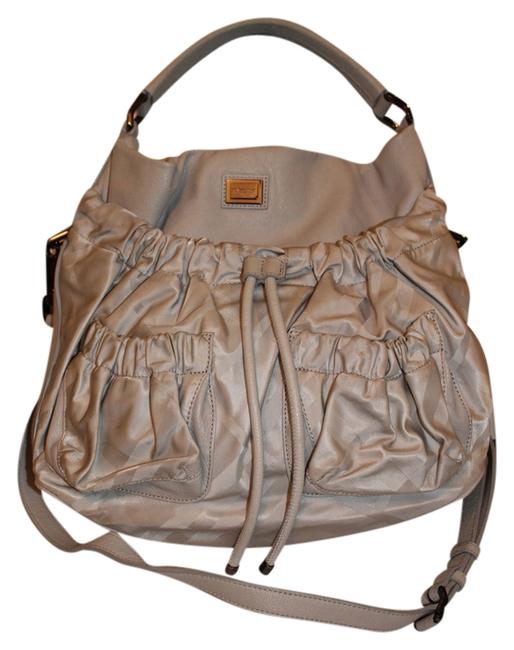 Burberry Grey Nylon and Leather Hobo Bag