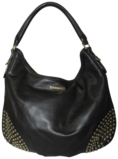 Burberry Halliford Stud embellished Leather Hobo Bag