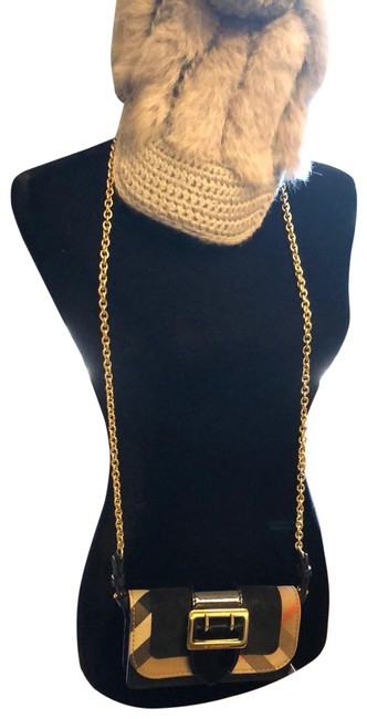 Burberry Hallmark Black Patent Leather Cross Body Bag