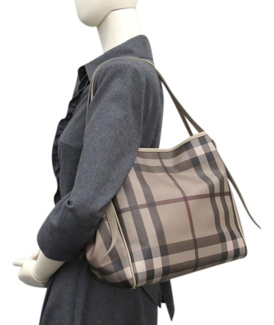 Burberry Hand PvcLeather BeigeBrownBordeaux PvcLeather Hobo Bag