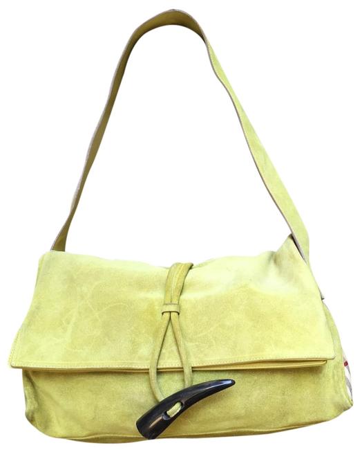 Burberry Handbag Moss Green Suede Hobo Bag