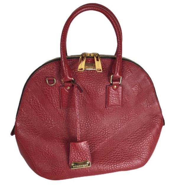 Burberry Handbag Orchid Red Leather Hobo Bag