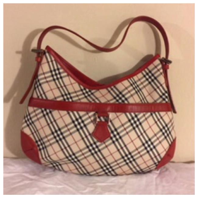 Burberry Shoulder Haymakers Red Hobo Bag