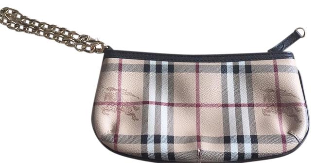 Burberry Haymarket Beige Leather Clutch