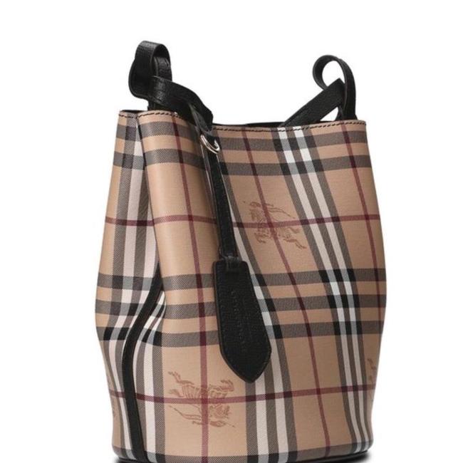 Burberry Haymarket Black Leather Cross Body Bag