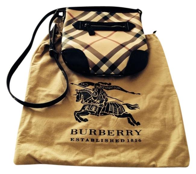 Burberry Haymarket Check Black and Red Cross Body Bag