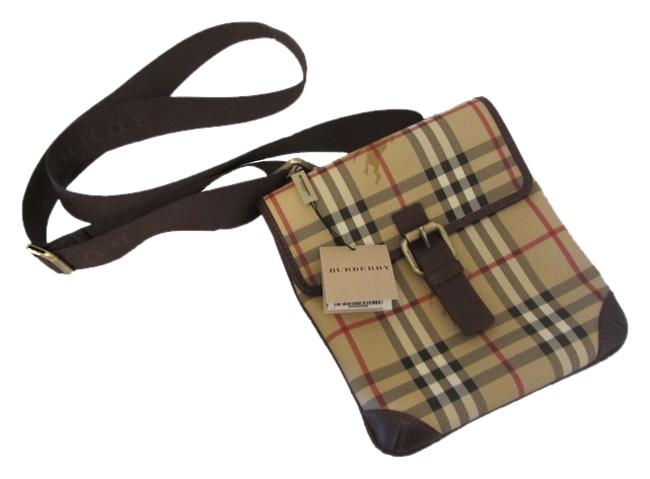 Burberry Haymarket Check Coated Canvas and Leather Cross Body Bag