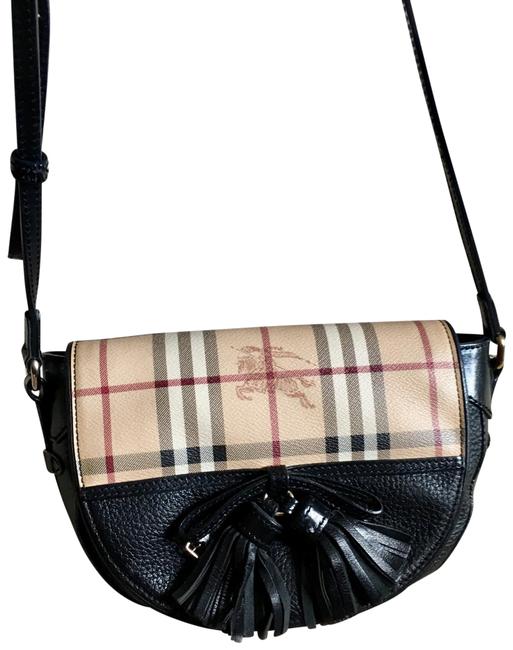 Burberry Haymarket Maydown Black Cross Body Bag