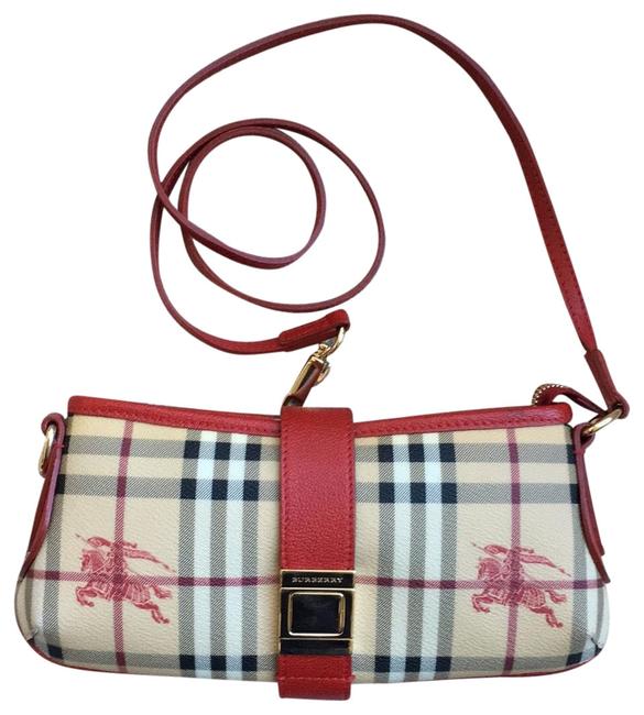 Burberry Haymarket Red Canvas Cross Body Bag