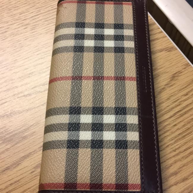 Burberry Haymarket with TagCard Leather Clutch