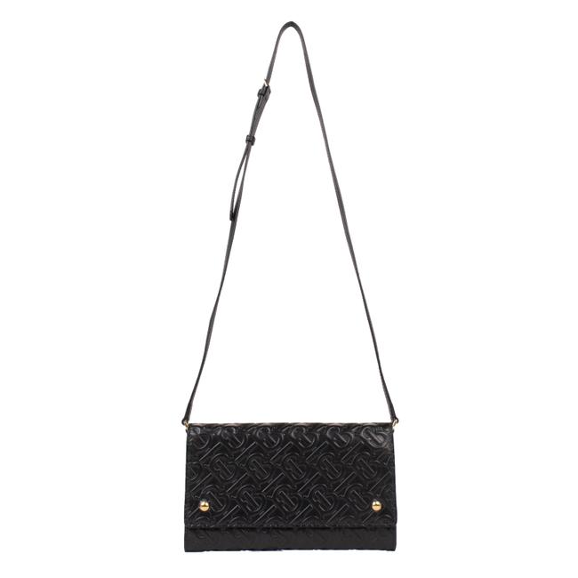 Burberry Hazelmere Logo Wallet Black Leather Cross Body Bag